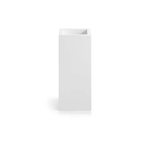 LAVABO PEDESTAL CUADRADO SOLID SURFACE BATHCO FONDO BLANCO