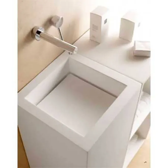 LAVABO PEDESTAL CUADRADO SOLID SURFACE BATHCO