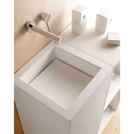LAVABO PEDESTAL CUADRADO SOLID SURFACE BATHCO