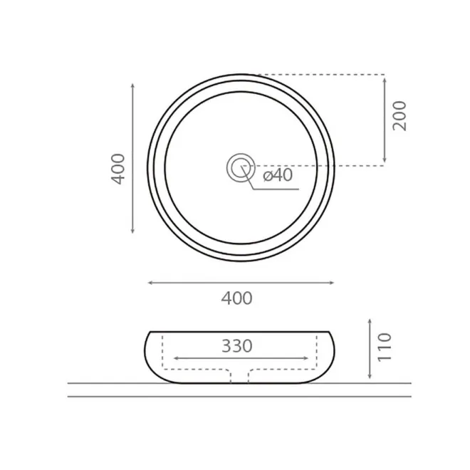 LAVABO ASON ACERO PLANO CON COTAS