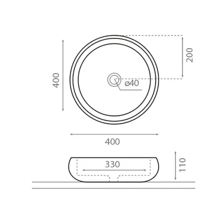 LAVABO ASON ACERO PLANO CON COTAS