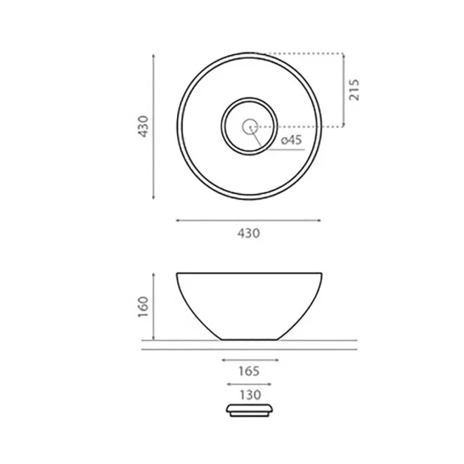 PLANO LAVABO ENCASTRE NEW CUENCA CON COTAS