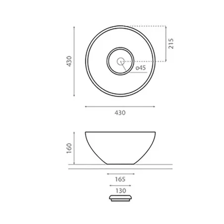 PLANO LAVABO ENCASTRE NEW CUENCA CON COTAS
