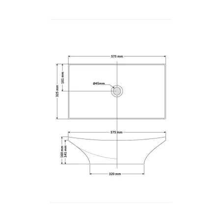 LAVABO SOBRE ENCIMERA NEW MAGDALENA - PLANO COTAS