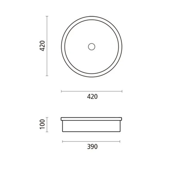 LAVABO SOBRE ENCIMERA BELTED - PLANO COTAS