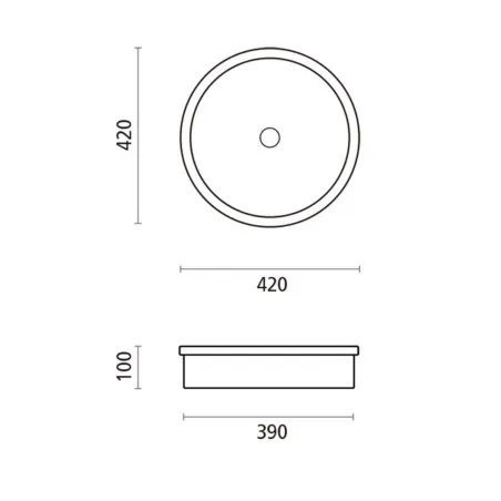 LAVABO SOBRE ENCIMERA BELTED - PLANO COTAS