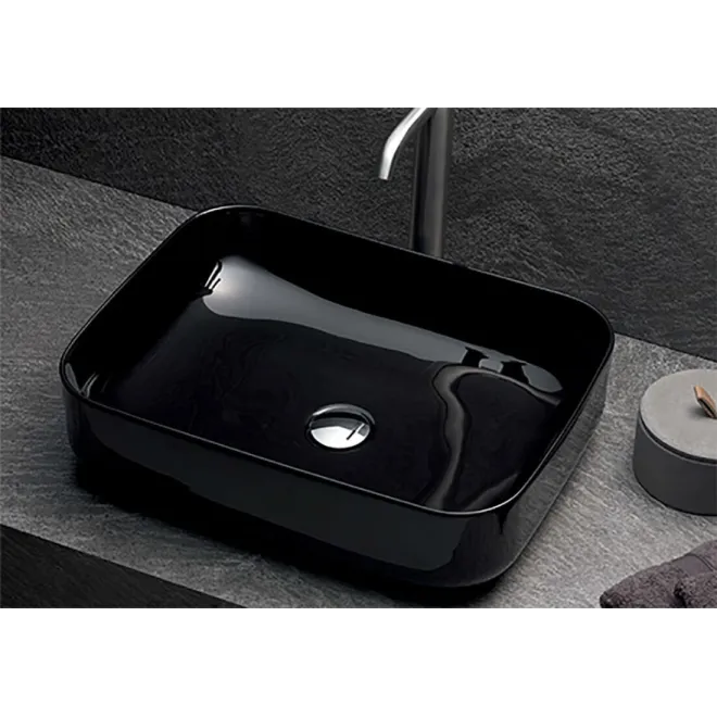 LAVABO SOBRE ENCIMERA DINAN 50 NEGRO RECTANGULAR BATHCO