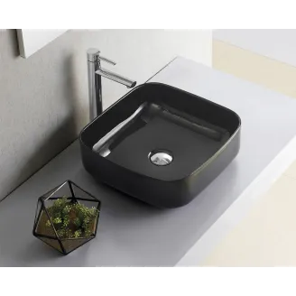 LAVABO SOBRE ENCIMERA DINAN 40 NEGRO CUADRADO BATHCO