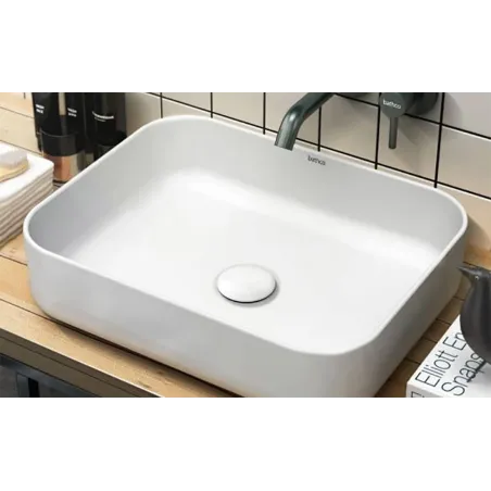 LAVABO SOBRE ENCIMERA DINAN 50 BLANCO RECTANGULAR BATHCO