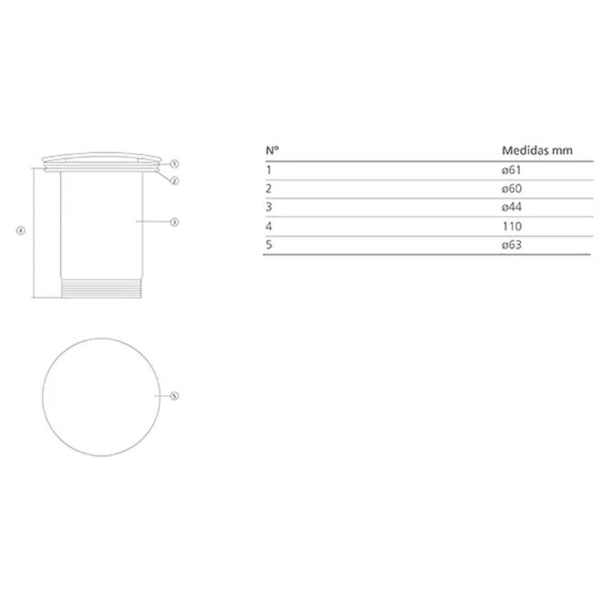 PLANO CON COTAS VALVULA LAVABO CLICK CLACK 11 CM BATHCO