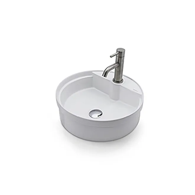 LAVABO SOBRE ENCIMERA BUELNA REDONDO BATHCO. FONDO BLANCO