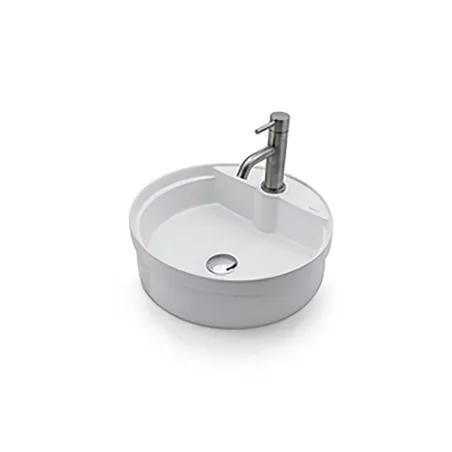 LAVABO SOBRE ENCIMERA BUELNA REDONDO BATHCO. FONDO BLANCO
