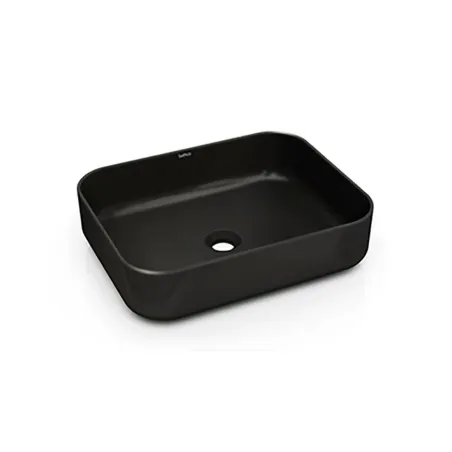 LAVABO SOBRE ENCIMERA DINAN 50 NEGRO MATE BATHCO FONDO BLANCO