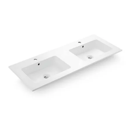 ENCIMERA LAVABO DOBLE LIEBANA 120 RECTANGULAR BATHCO FONDO BLANCO