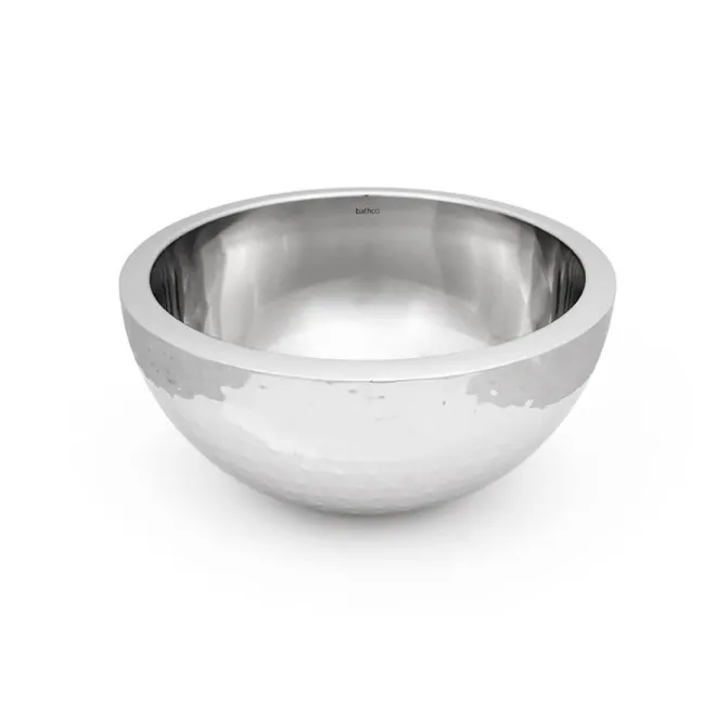 LAVABO ACERO BEJES BATHCO FONDO BLANCO