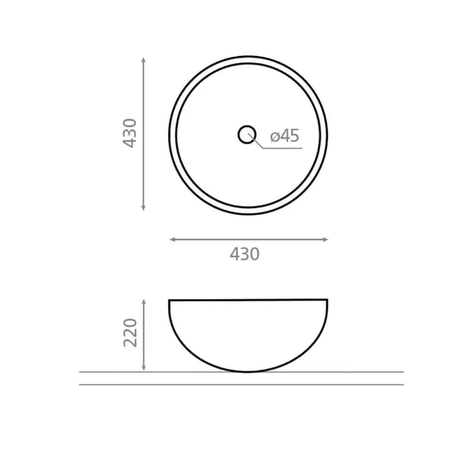 PLANO CON COTAS LAVABO ACERO BEJES BATHCO