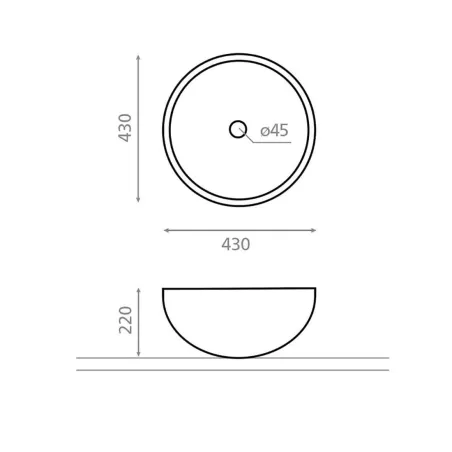 PLANO CON COTAS LAVABO ACERO BEJES BATHCO