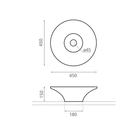 LAVABO BULNES ACERO PLANO CON COTAS