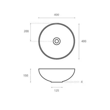 PLANO CON COTAS LAVABO MICROCEMENTO NEW LYS TEJA BATHCO