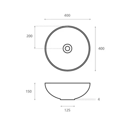 PLANO CON COTAS LAVABO MICROCEMENTO NEW LYS GRIS CLARO BATHCO