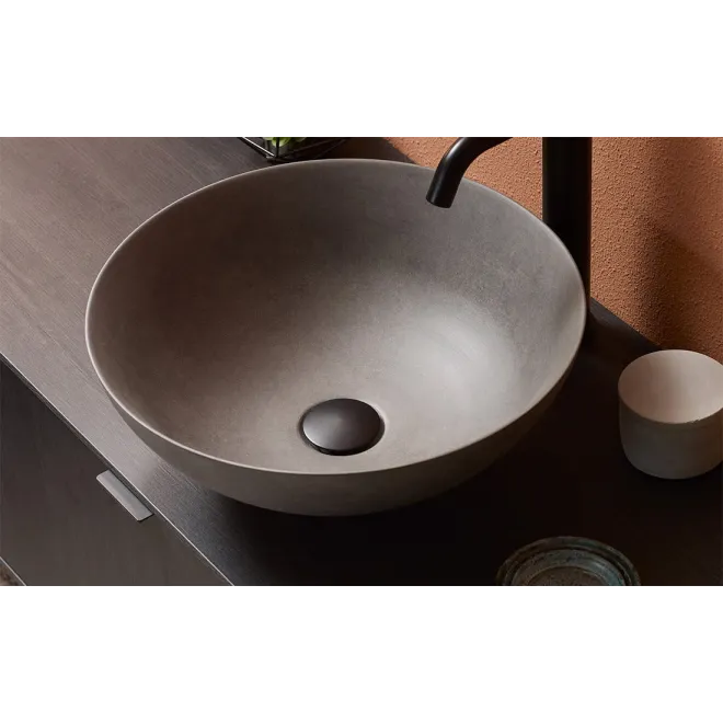 LAVABO MICROCEMENTO NEW LYS GRIS OSCURO BATHCO
