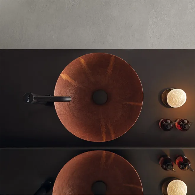 LAVABO SOBRE ENCIMERA NEW LYS ACERO CORTEN BATHCO