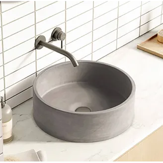 LAVABO CEMENTO PESQUERA GRIS CLARO REDONDO BATHCO