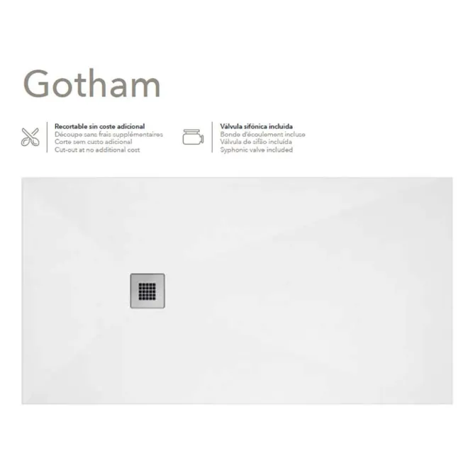 PLANO PLATO DE DUCHA RESINA GOTHAM A MEDIDA PROFILTEK