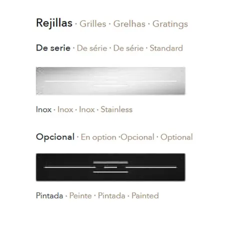 OPCIONES REJILLA PLATO DE DUCHA RESINA DARAY A MEDIDA PROFILTEK
