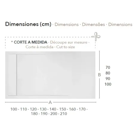 CORTE PLATO DE DUCHA RESINA MATIS A MEDIDA PROFILTEK