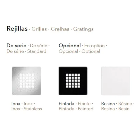 OPCION REJILLA PLATO DE DUCHA RESINA RODIK SEMICIRCULAR PROFILTEK