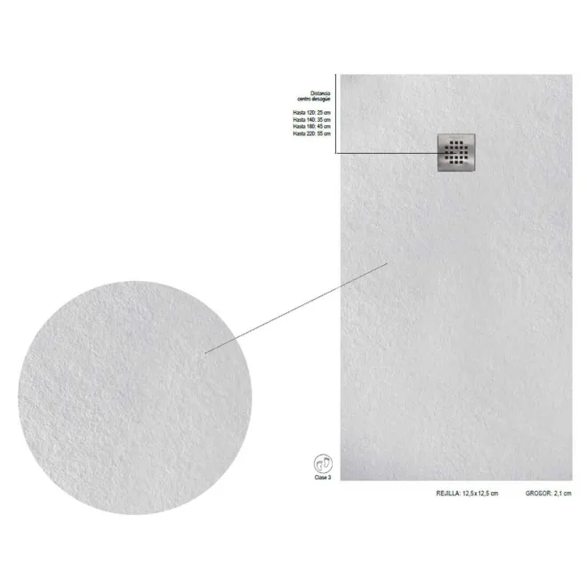 PLATO DE DUCHA SOLID SURFACE CARTAGENA BAALNEO CON COTAS