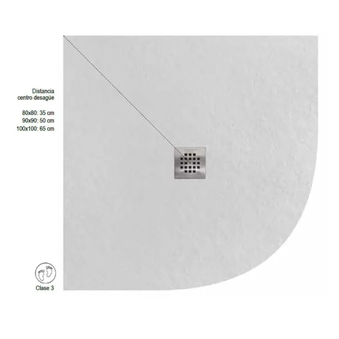 PLATO DE DUCHA SOLID SURFACE BOUNCE ANGULAR BAALNEO CON COTAS