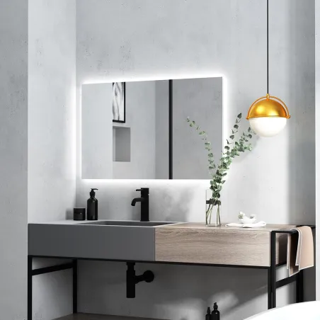 ESPEJO DE BAÑO CON LUZ LED PINE RECTANGULAR BATHDECOR AMBIENTE
