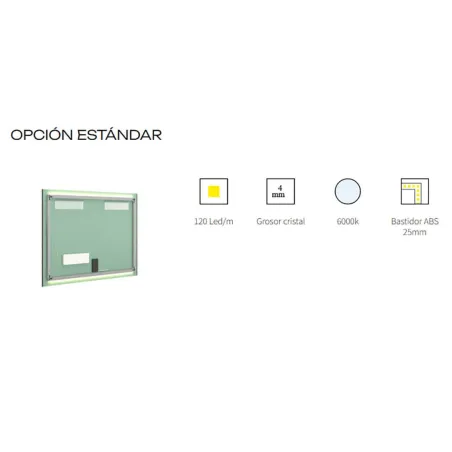 FICHA TECNICA ESPEJO DE BAÑO CON LUZ LED GINGER A MEDIDA BATHDECOR
