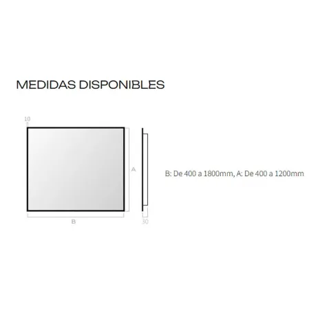 MEDIDAS ESPEJO DE BAÑO CON LUZ LED A MEDIDA SIMBA BATHDECOR