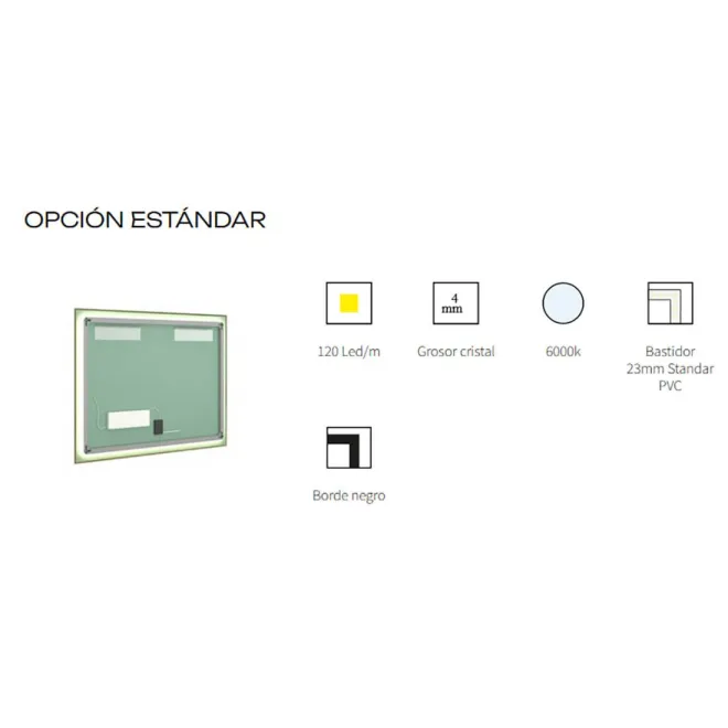 TIPO LUZ ESPEJO DE BAÑO CON LUZ LED A MEDIDA SIMBA BATHDECOR