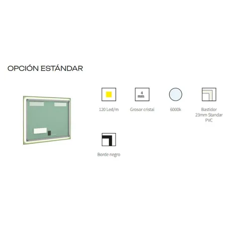 TIPO LUZ ESPEJO DE BAÑO CON LUZ LED A MEDIDA SIMBA BATHDECOR