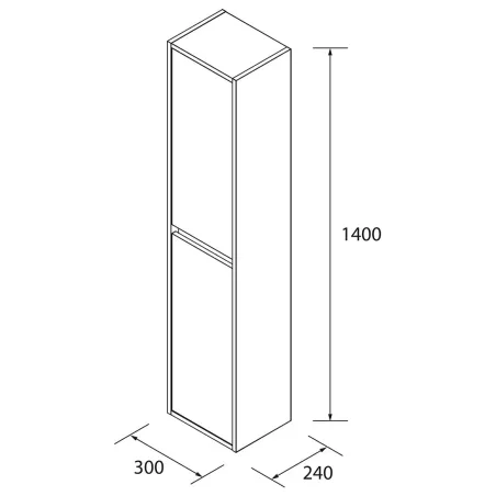 COTAS COLUMNA DE BAÑO SUSPENDIDA 140 NOJA 2 PUERTAS SALGAR