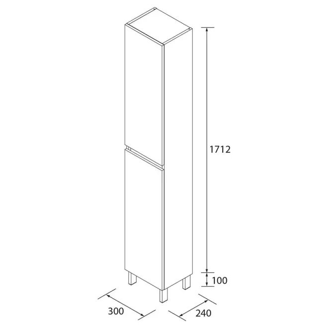 PLANO COLUMNA DE BAÑO INFINITY 181 CON PATAS SALGAR
