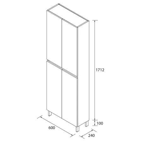 PLANO COLUMNA DE BAÑO INFINITY 181 4 PUERTAS CON PATAS SALGAR