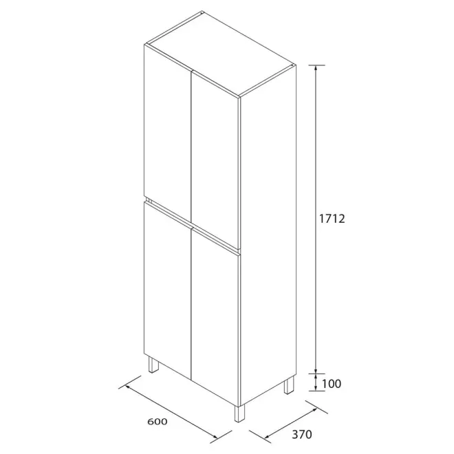 PLANO COLUMNA DE BAÑO INFINITY 181 4 PUERTAS FONDO 37 SALGAR