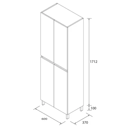 PLANO COLUMNA DE BAÑO INFINITY 181 4 PUERTAS FONDO 37 SALGAR