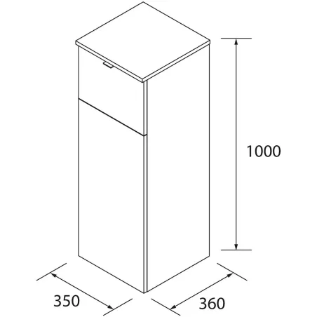 PLANO COLUMNA DE BAÑO ALLIANCE 100 CON TOCADOR SUSPENDIDA SALGAR