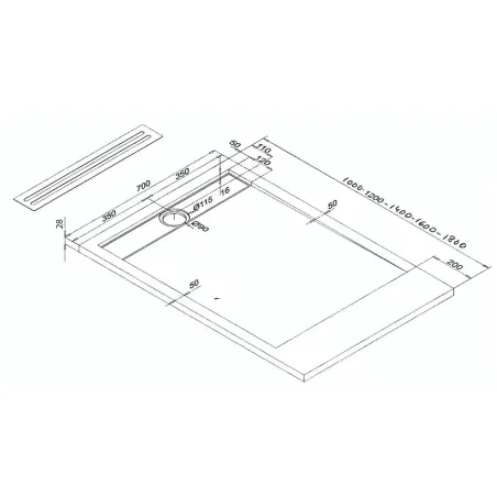 PLATO DE DUCHA RESINA POMPEYA SALGAR PLANO