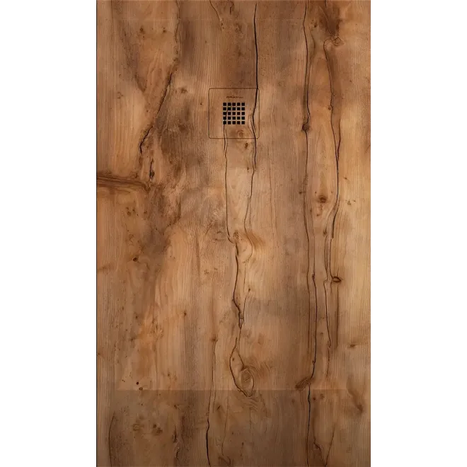 PLATO DE DUCHA RESINA 3D DECORADO MADERA A MEDIDA BAALNEO