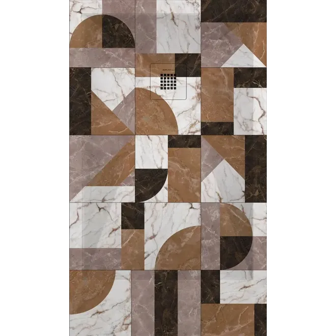 PLATO DE DUCHA RESINA 3D DECORADO BALDOSA HIDRAULICA A MEDIDA BAALNEO
