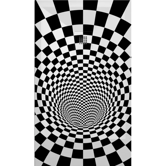 PLATO DE DUCHA RESINA 3D DECORADO FORMAS GEOMETRICAS A MEDIDA BAALNEO
