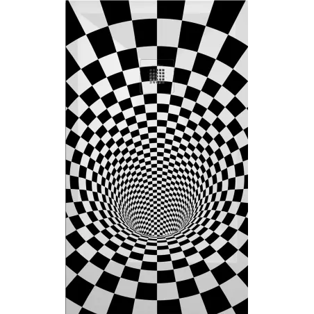 PLATO DE DUCHA RESINA 3D DECORADO FORMAS GEOMETRICAS A MEDIDA BAALNEO