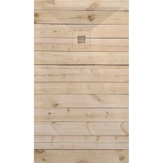 PLATO DE DUCHA RESINA 3D DECORADO MADERA RUSTICA A MEDIDA BAALNEO